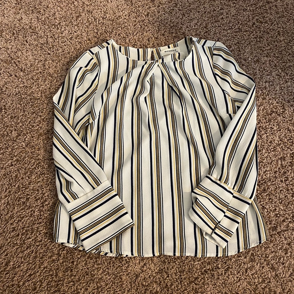 Navy and Yellow Blouse